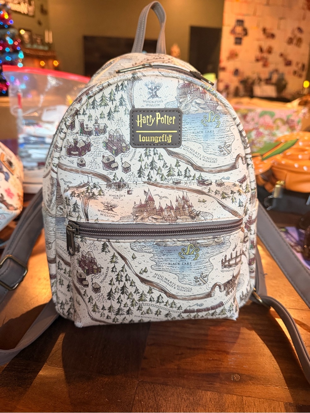 Loungefly Harry Potter Map Print Mini Backpack in Beige and Brown